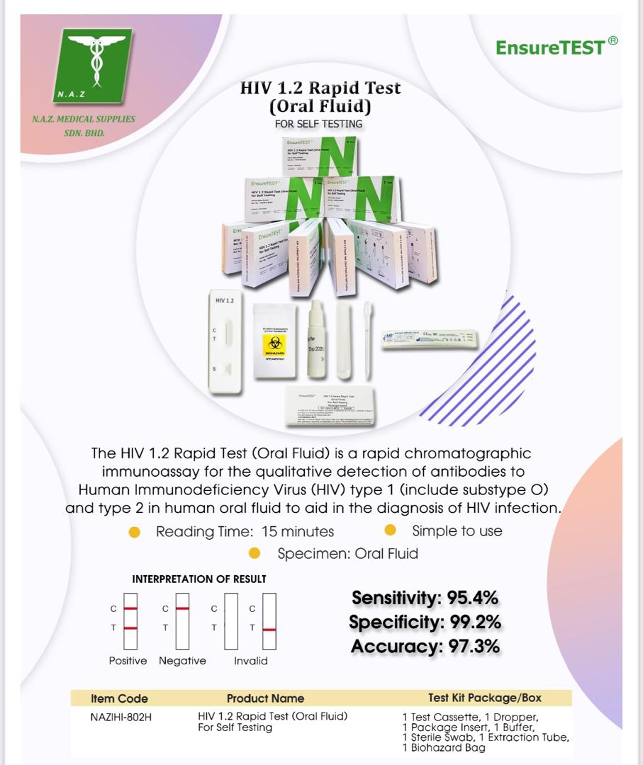 Ensure brand HIV Self-Test Kit (3rd Generation - Antibody Only)