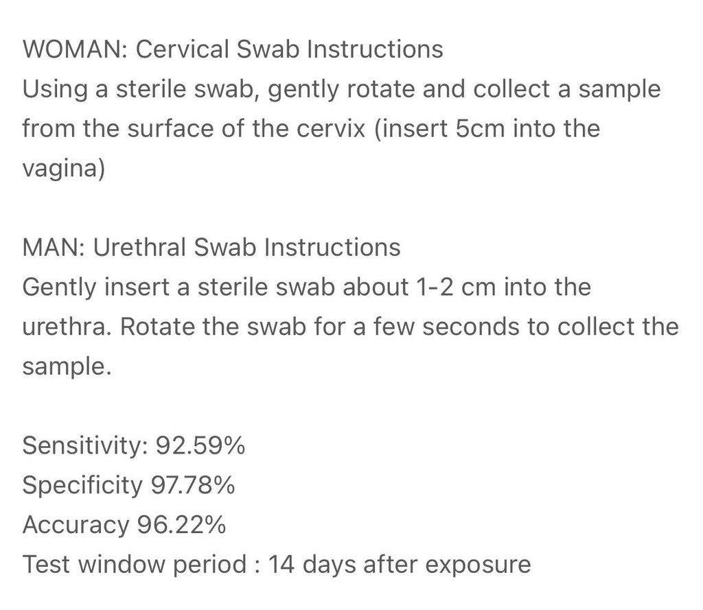 Gonorrhea chlamydia combo Self-Test Kit